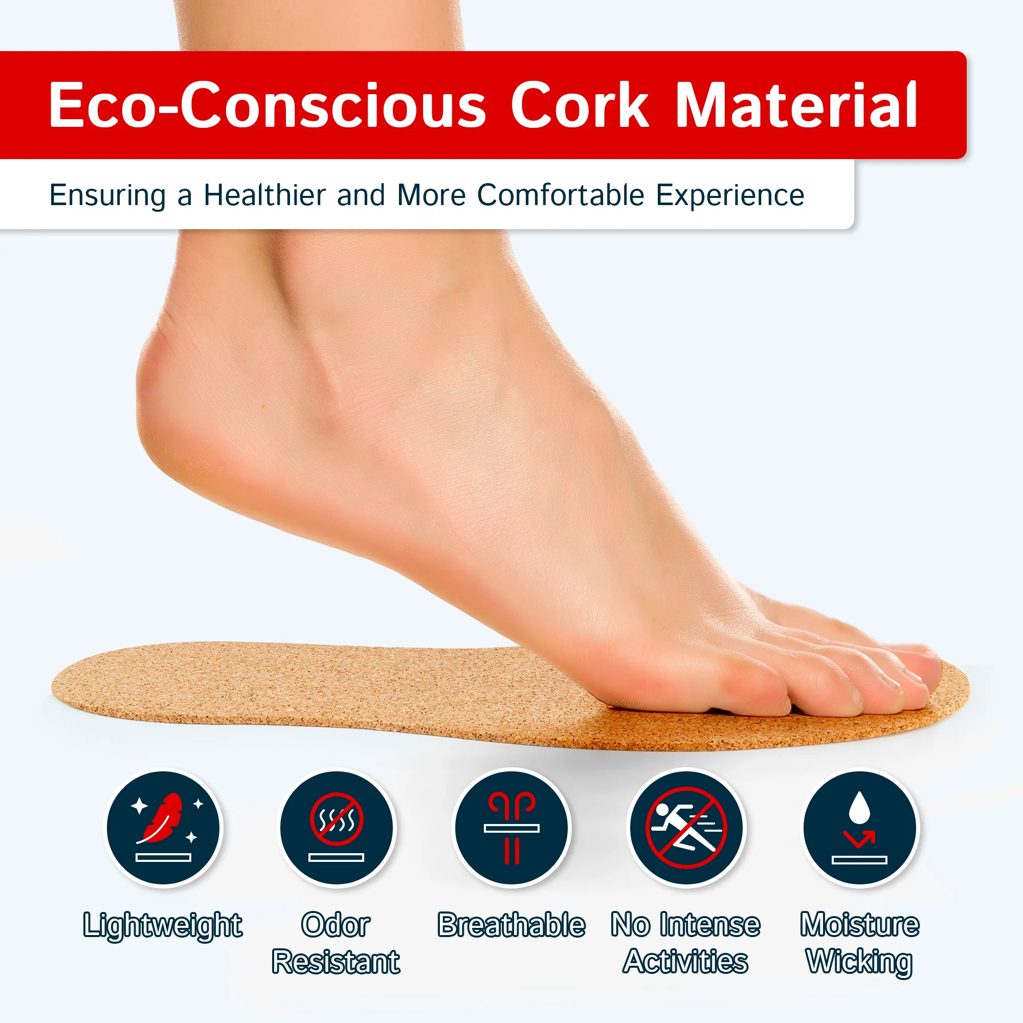 Cork Insoles - 2.5mm Thick, 2 Pair - Image 6